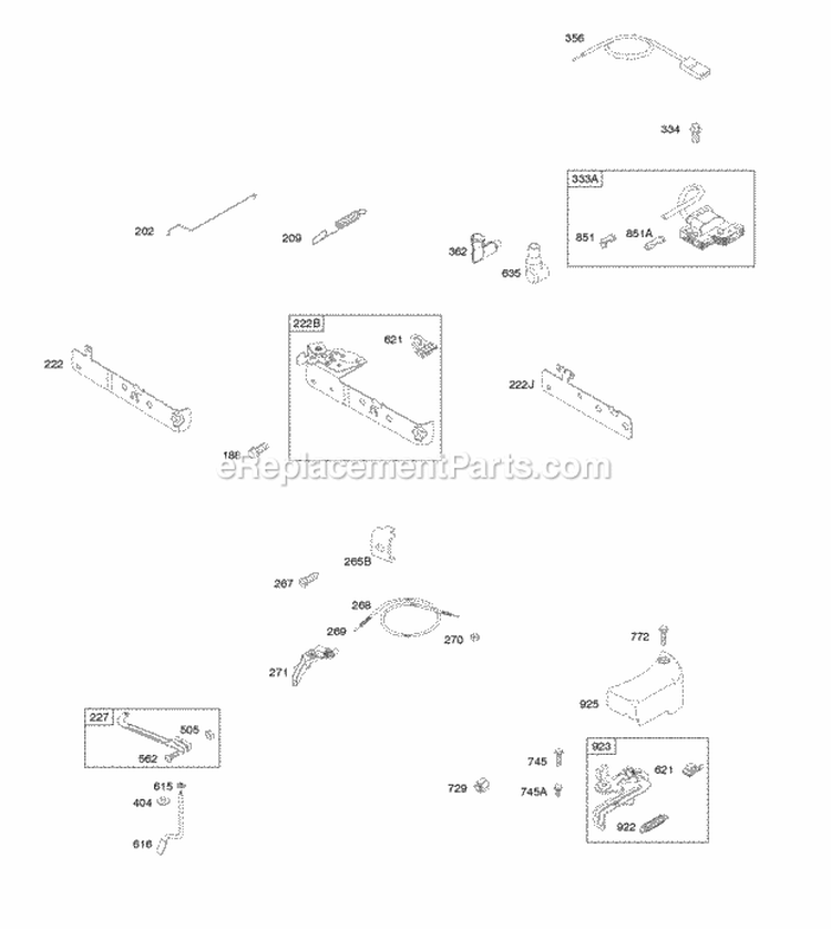 Brake Ignition Exhaust System Diagram and Parts List for 10L602-0113-F1  Briggs and Stratton Engine